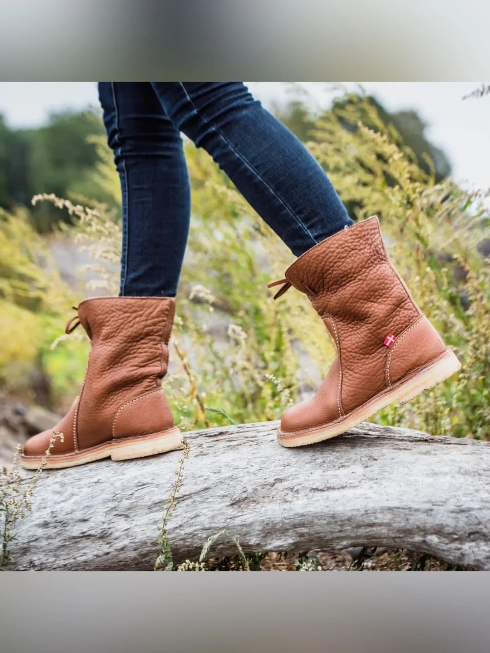 Duckfeet Unisex Århus Wool-lined Pebbled Leather Boots Nut Cognac Camel 39